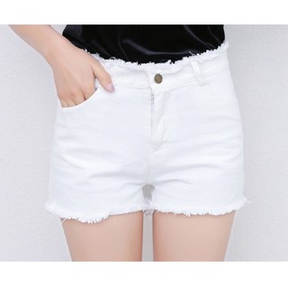 Quần short jean lưng tua big size màu trắng, đen size 75-90kg