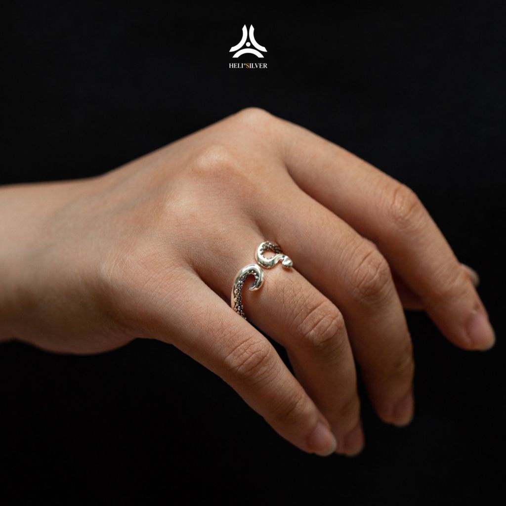 Nhẫn bạc nam, nữ HeliSilver Tentacles Ring Helios Original S925
