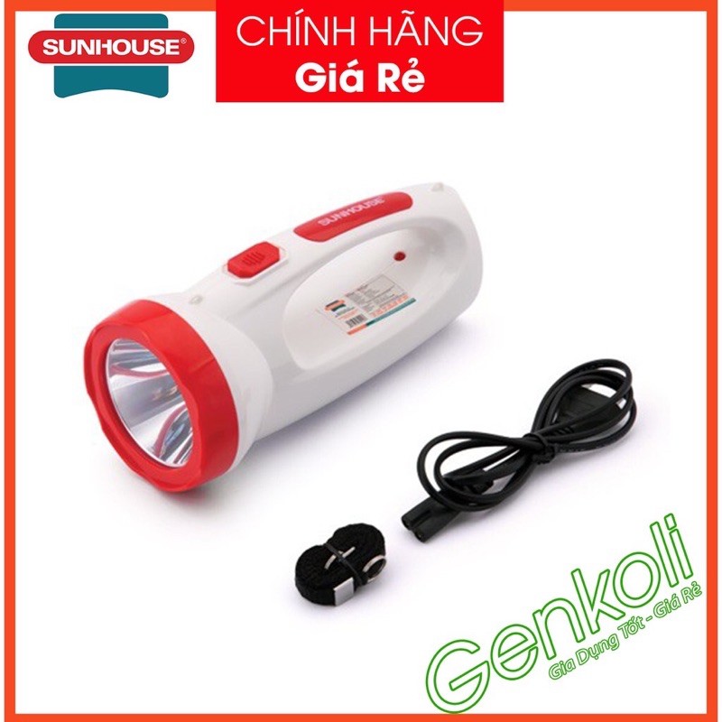 Đèn pin sạc điện xách tay 2 chức năng Sunhouse SHE-8000, đèn LED siêu sáng, pin trâu - Bảo hành 1 ĐỔI 1