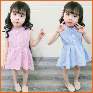 Váy kẻ cổ tàu có dây buộc nơ nhẹ nhàng cho bé yêu đi học đi chơi