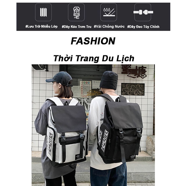 Balo du lịch nam nữ ZAJA size lớn đi phượt thời trang đi học nhiều ngăn đựng laptop ulzzang