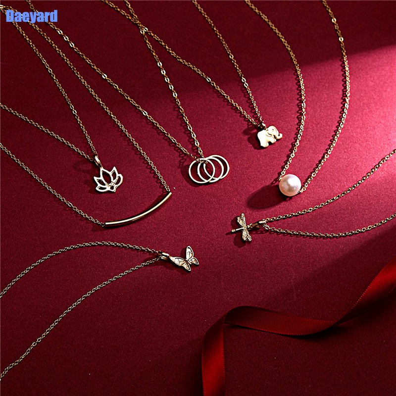 Vòng cổ Mặt Hình Cánh Thiên Thần Và Cánh Tròn Thời Trang Hàn Quốc Đơn Giản Cho Nữ