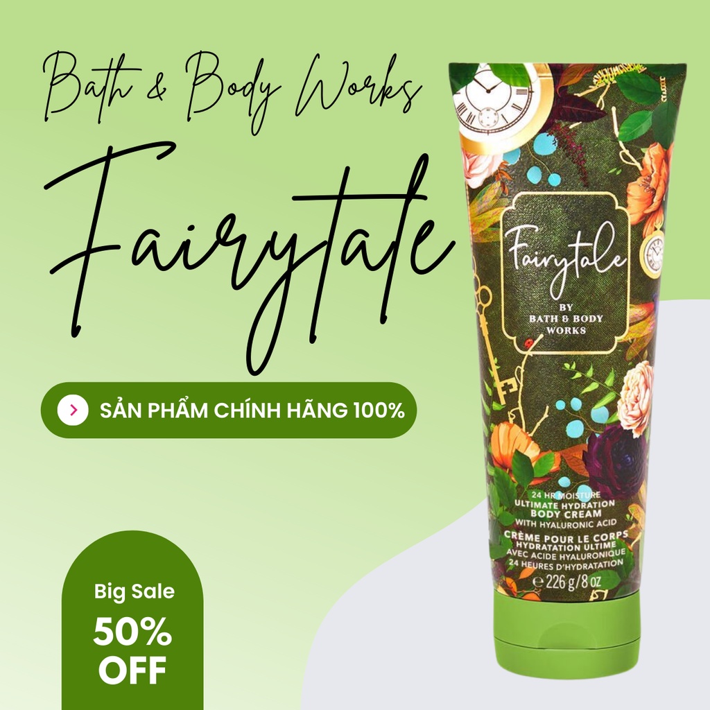 Kem Dưỡng Thể Bath & Body Works Cream Faitytale Cấp Ẩm Giúp Da Mịn Màng Hương Nước Hoa 226g