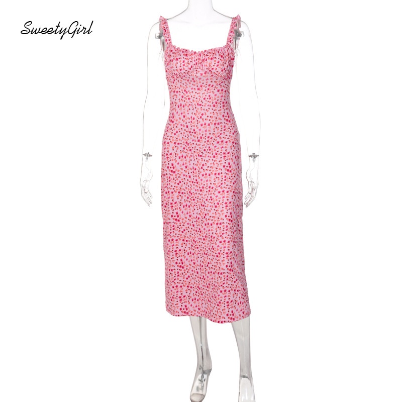 Đầm Dây Họa Tiết Hoa Nhỏ Xinh Xắn Dành Cho Nữ 2022