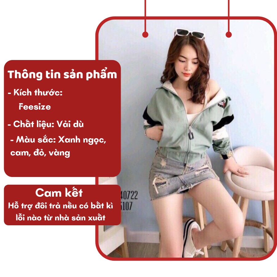 Áo khoác gió, áo khoác dù nữ hai lớp cực tốt cực bền Nhã Dung Store 2 freesize dưới 65kg