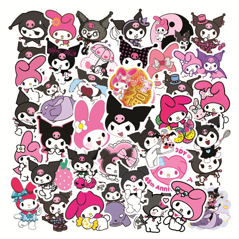 SANRIO 50 Miếng Dán Hình Cinnamoroll Kuromi My Melody Dễ Thương Cho Laptop Điện Thoại Di Động