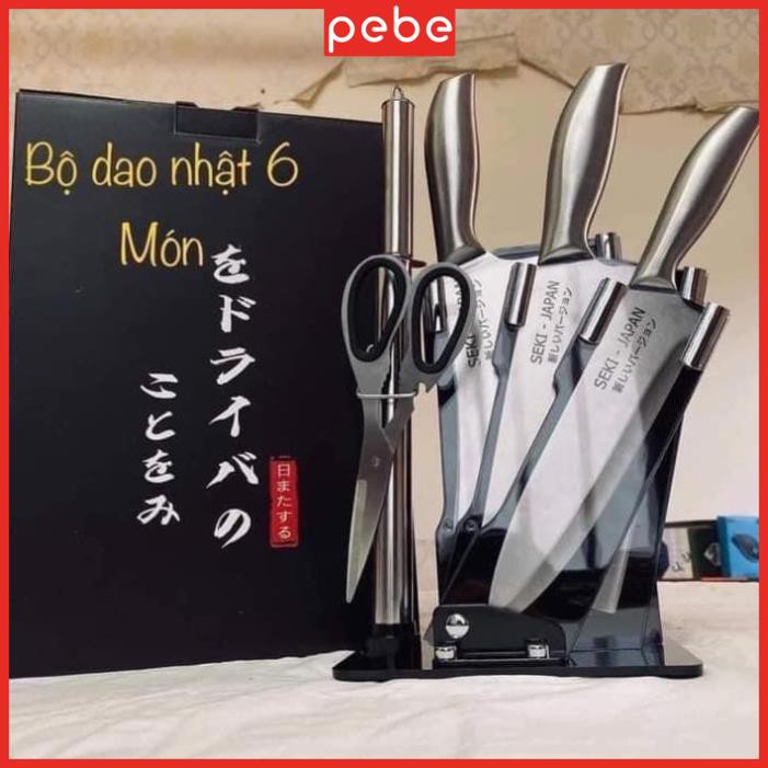 Bộ dao nhật 6 món seki có đế cắm