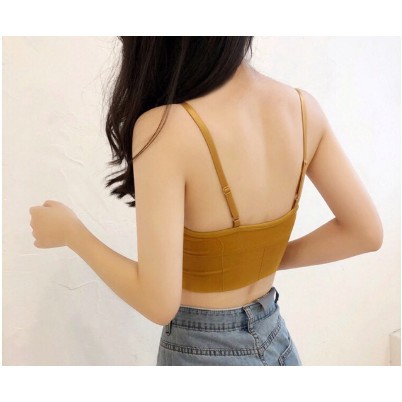 Áo Bra Cotton Su Nâng Ngực 2 Dây, Áo Lót Nữ Thể Thao Khoét Lưng - H818