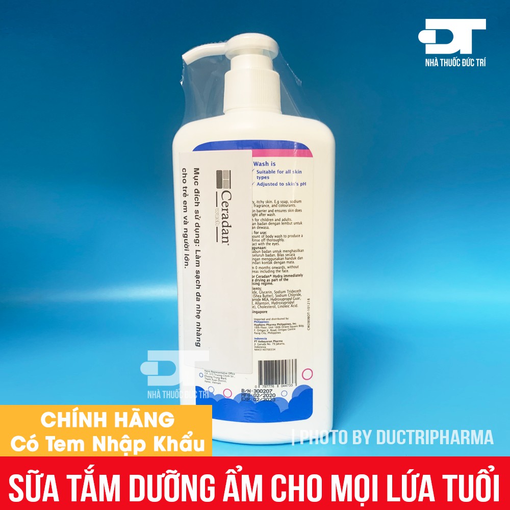 [CHÍNH HÃNG] Sữa tắm dưỡng ẩm cho trẻ em và người lớn Ceradan Moisturising Body Wash