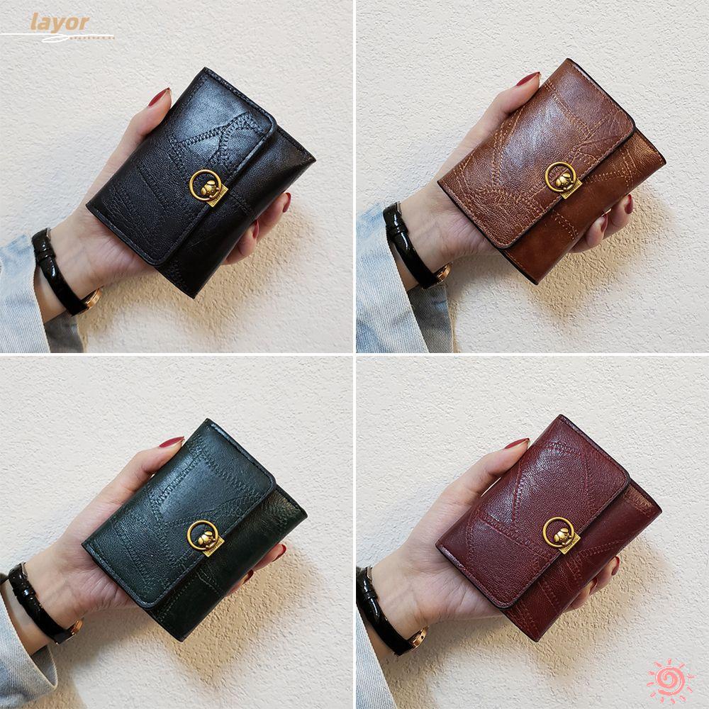 Ví Da PU Dáng Ngắn Cỡ Nhỏ Thiết Kế Đơn Giản Thời Trang