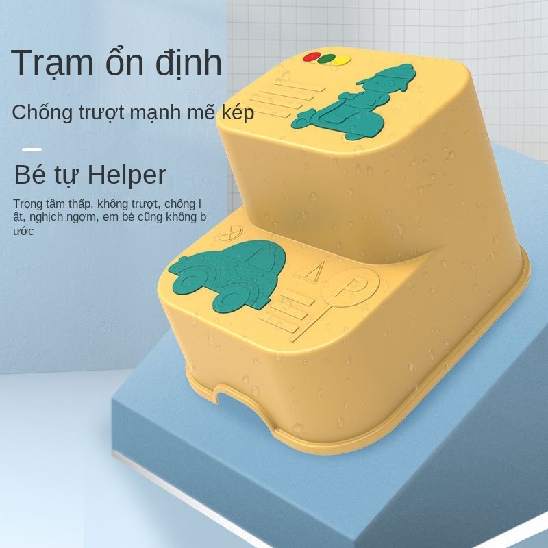 【Baby play】Ghế đôn dành cho trẻ em Ghế băng nhỏ Giặt tay Bước Bước Bước Ghế đẩu