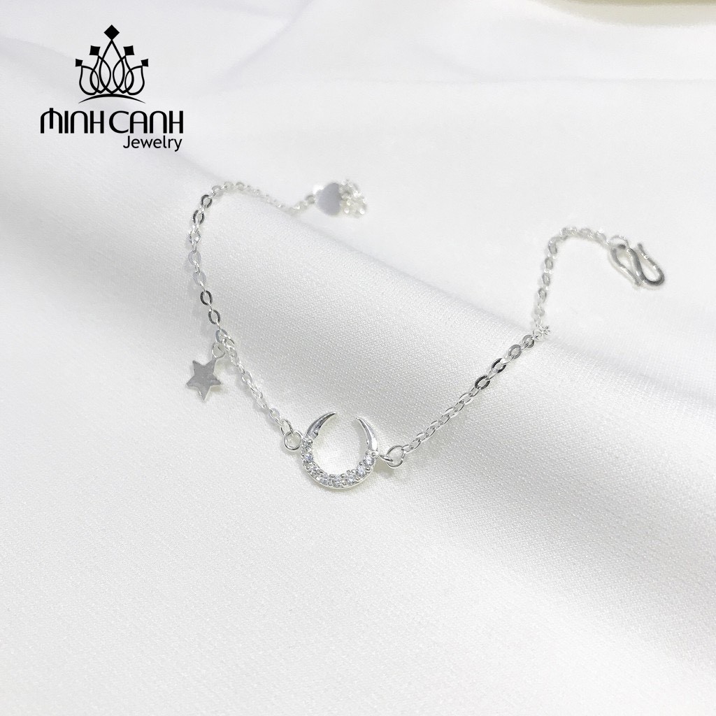 Lắc Tay Bạc Nữ Trăng Sao Dây Xích Mảnh - Minh Canh Jewelry