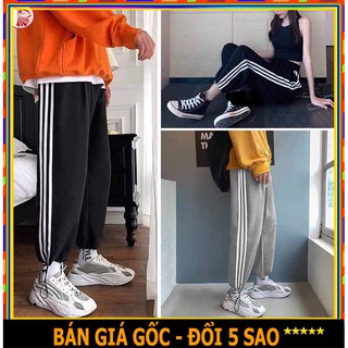 🌸 SIÊU HOT 🌸 QUẦN JOGGER NỈ GOURD Unisex PHỐI 3 SỌC BO CHÂN DÂY RÚT MẶC ĐƯỢC 2 KIỂU ỐNG XUÔNG - ÔM NAM NỮ THUN DÀY DÀI