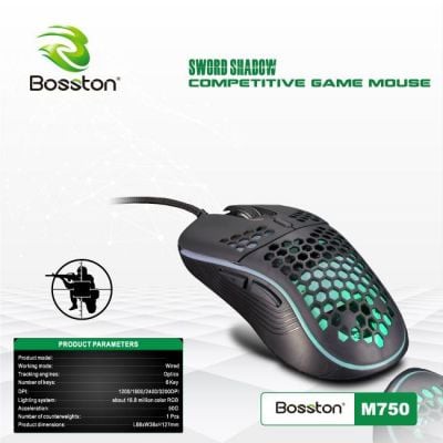 CHUỘT CHƠI GAME BOSSTON MOUSE USB M750 LED GAMING