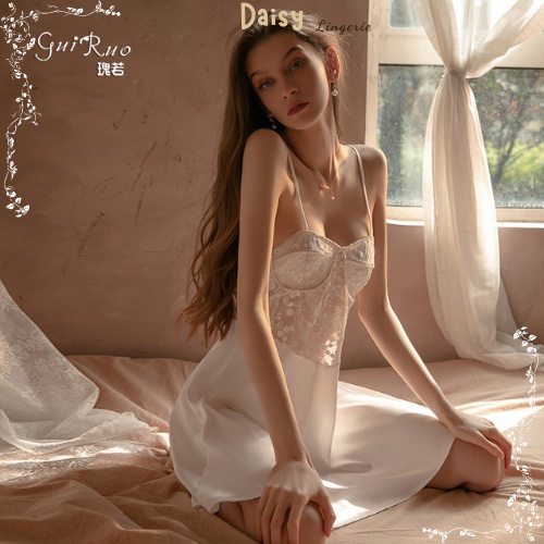 [Hỏa Tốc, Bảo Mật] Váy Ngủ Sexy Gợi Cảm Đầm Ngủ Lụa 2 Dây Phối Ren Tiểu Thư Cổ Điển Cao Cấp - Mã VN006