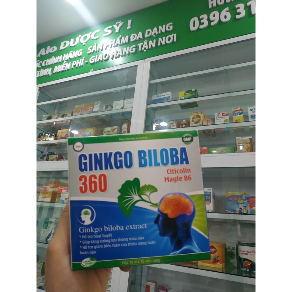 GINKGO BILOBA 360 _ HỖ TRỢ HOẠT HUYẾT DƯỠNG NÃO, TĂNG CƯỜNG LƯU THÔNG MÁU LÊN NÃO, GIẢM ĐAU VAI GÁY