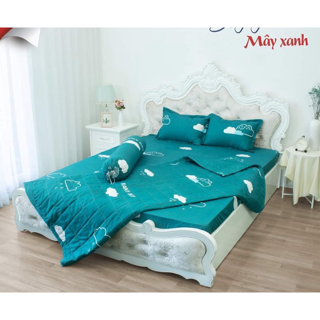 Bộ chăn hè ga gối kèm vỏ gối ôm 5 món 1m5x2m-có chọn mẫu