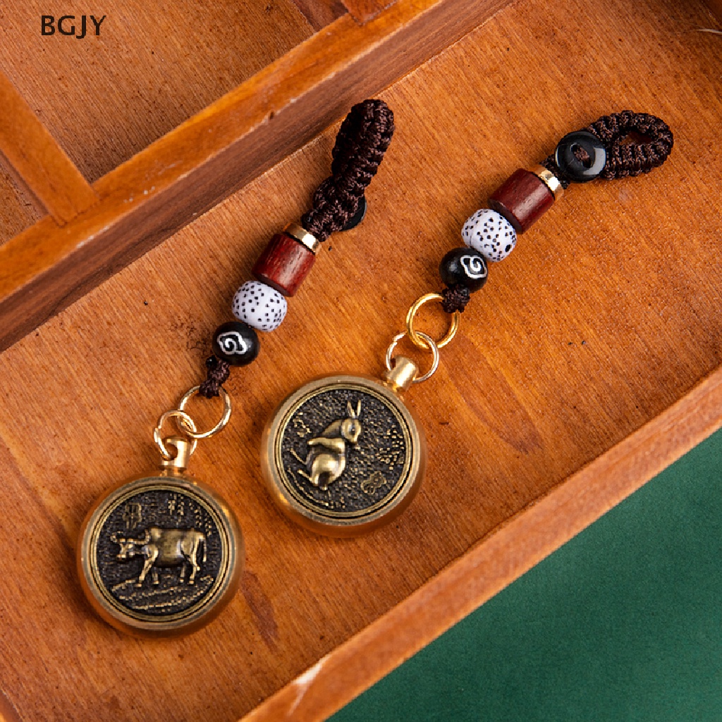 Bgjy Móc Chìa Khóa Bằng Đồng Thau Hình Động Vật Giàu Có Một Bên Làm Mặt Dây Chuyền Thủ Công Trang Trí Xe Hơi Mới
