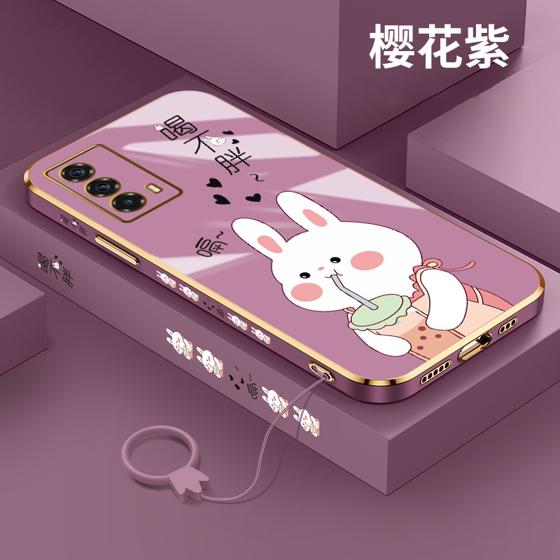 Ốp Điện Thoại Silicon Viền Thẳng Hình Thỏ Dễ Thương Cho realme GT realme GT neo2 realme GT neo3 realme GT Master realme XT