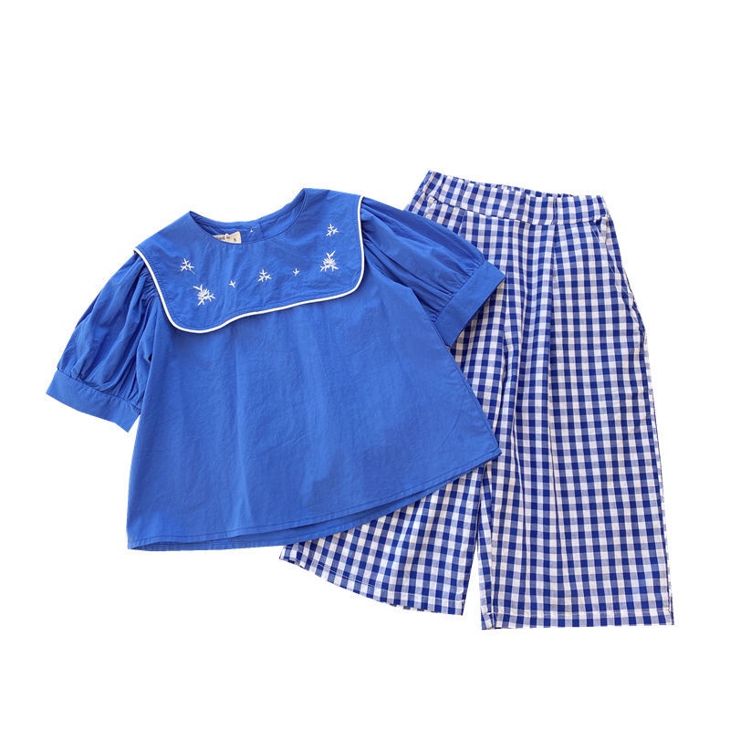 Set Áo Thun Ngắn Tay Và Quần Ống Rộng Thời Trang Mùa Hè Cho Bé Gái