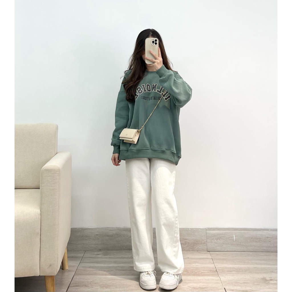Áo sweater nỉ bông dày dặn dặn ILLNOISE thời trang nữ Miho house