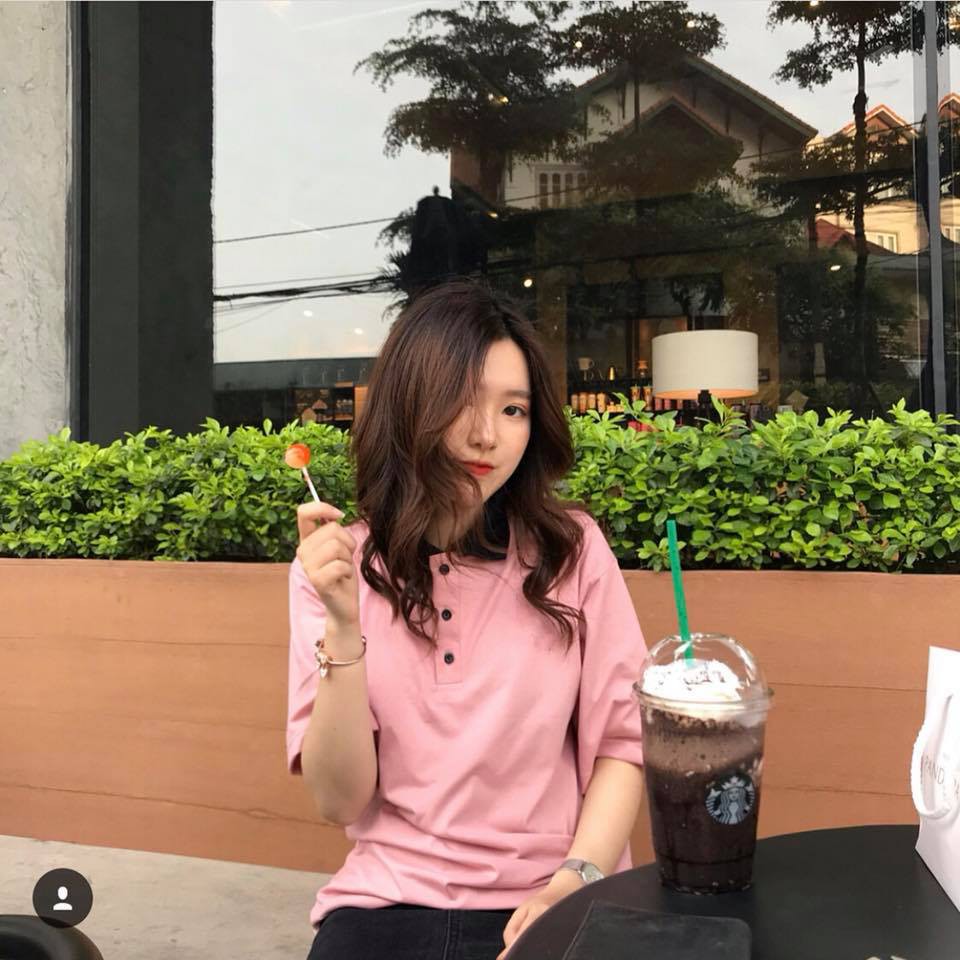Áo thun polo hồng cổ đen - PINK POLO SHIRT BLACK COLLAR UNISEX 1hitshop | BigBuy360 - bigbuy360.vn
