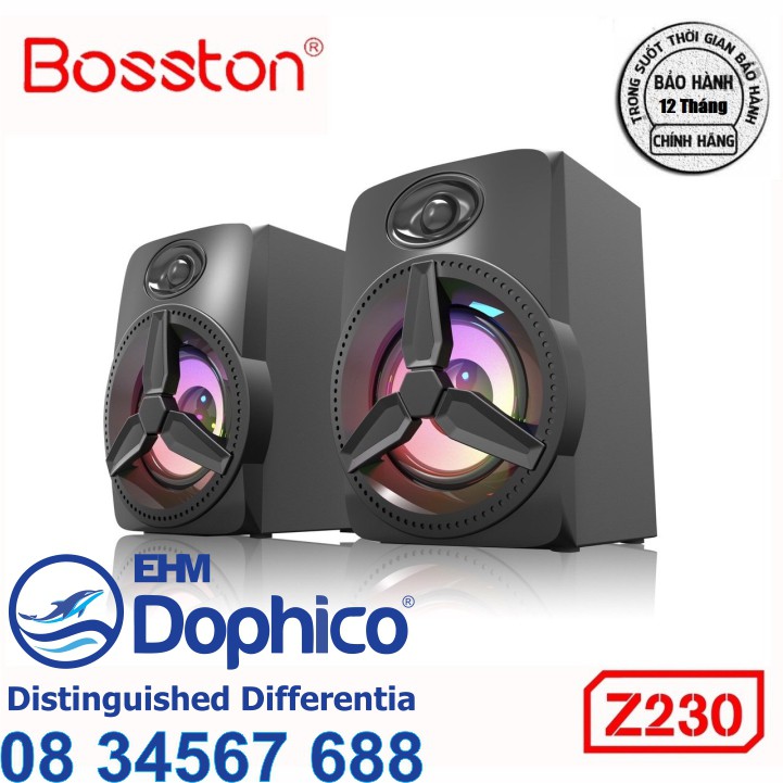 Loa vi tính 2.0 Bosston Z230 - Led RGB – Chính Hãng – Bảo Hành 12 tháng