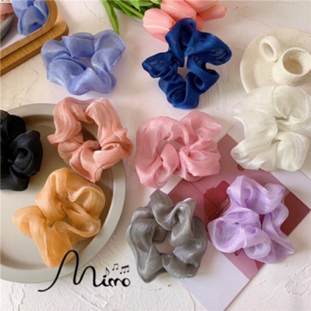 Dây cột tóc vải Scrunchies ánh nhũ vải đẹp