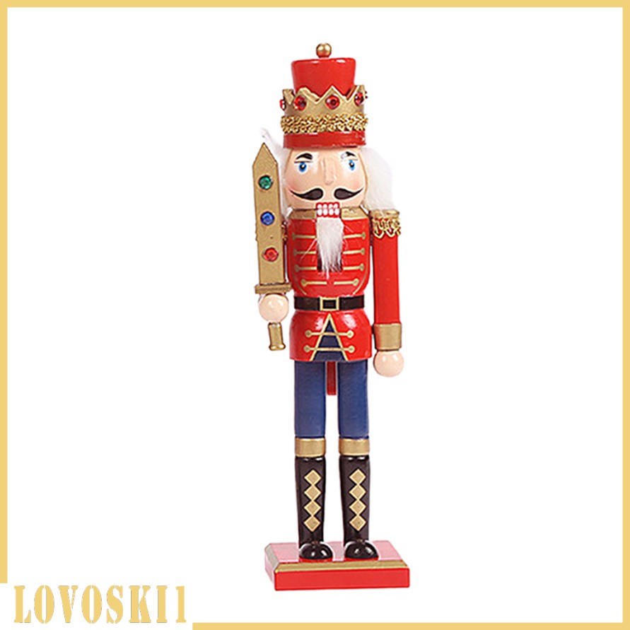 [LOVOSKI1] 12 Inch Christmas Nutcracker Soldier Puppet Toy Arts for Desktop Tree Decor