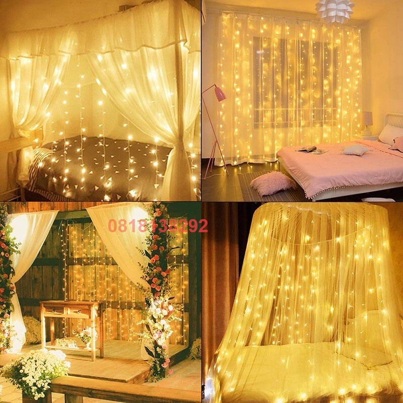 Đèn rèm, đèn rèm led, đèn rèm trang trí décor phòng, background trang trí sinh nhật RM-DR