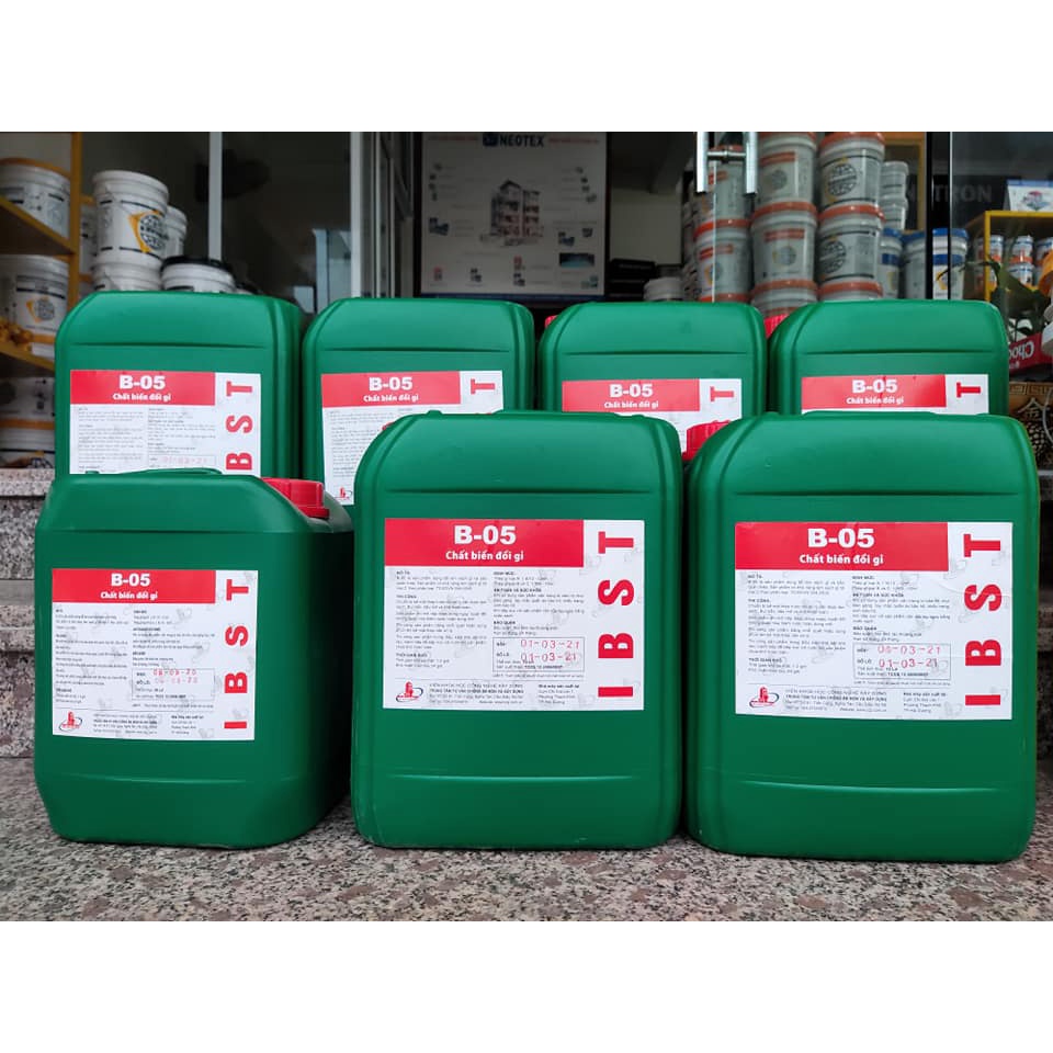 Chất tẩy gỉ B05, chất tẩy rỉ B05 | hóa chất biến đổi gỉ sắt thép B-05 (BO5) IBST - Can 5 Lít