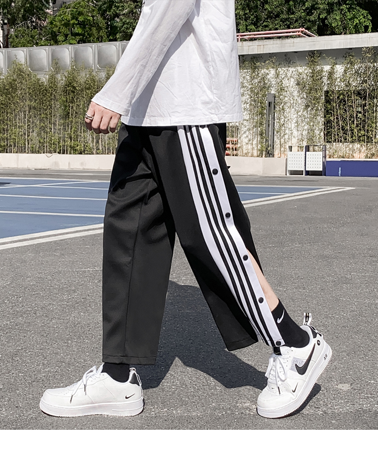 Quần dài thể thao có cúc bấm ống rộng cỡ lớn M-3XL phong cách Unisex hợp thời trang cho nam | BigBuy360 - bigbuy360.vn