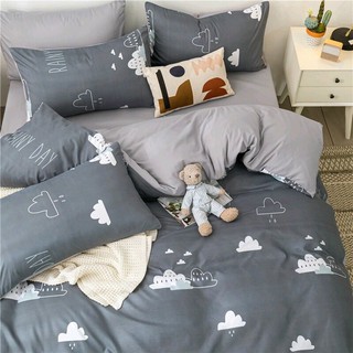 Set Chăn Ga Cotton PoLy Rainy Day Ga Xám Vải Đanh Mát Cực Chất Shinbedding.shop