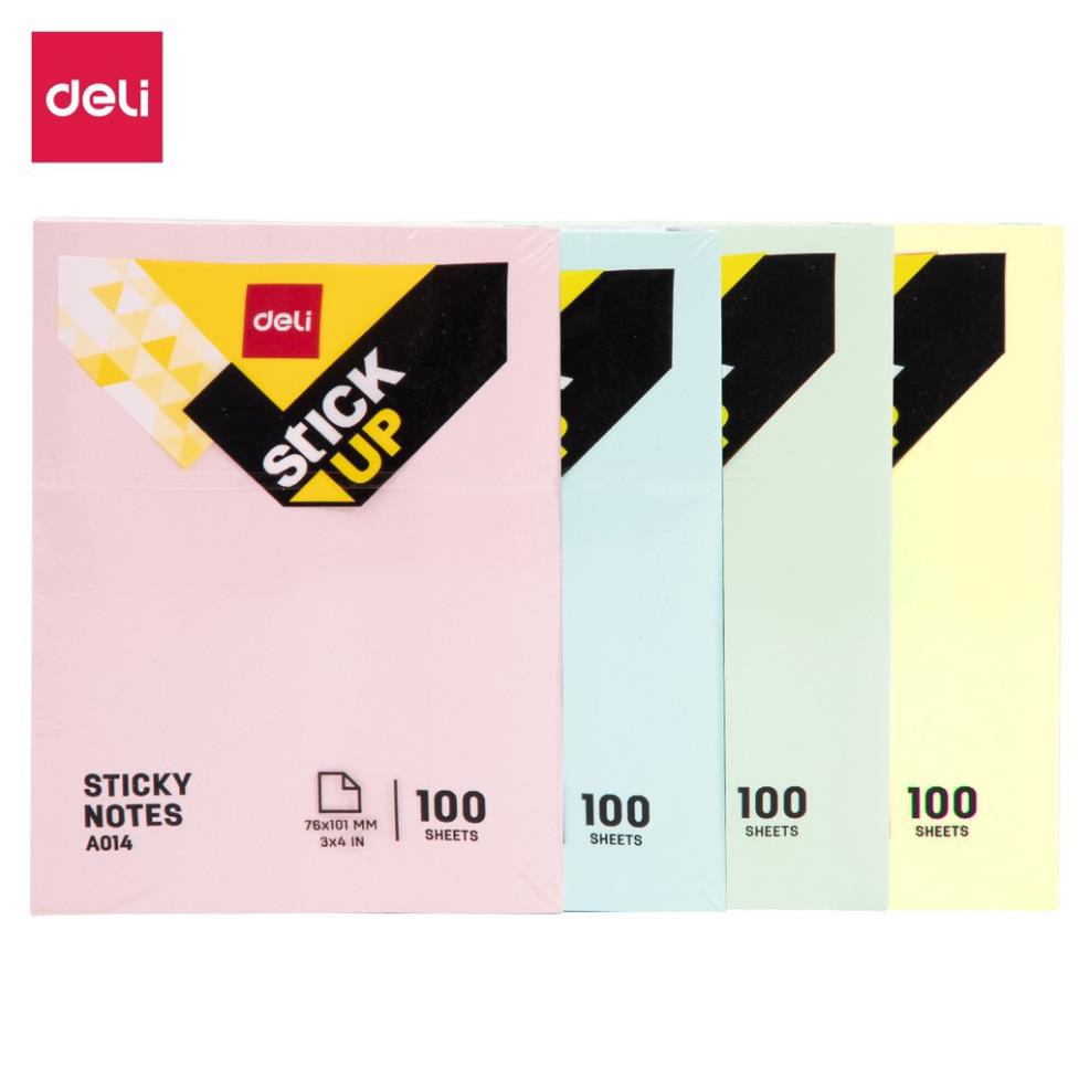 Giấy nhớ 100 tờ Deli - Màu ngẫu nhiên - 2 tệp - EA01202/EA01403/EA01503
