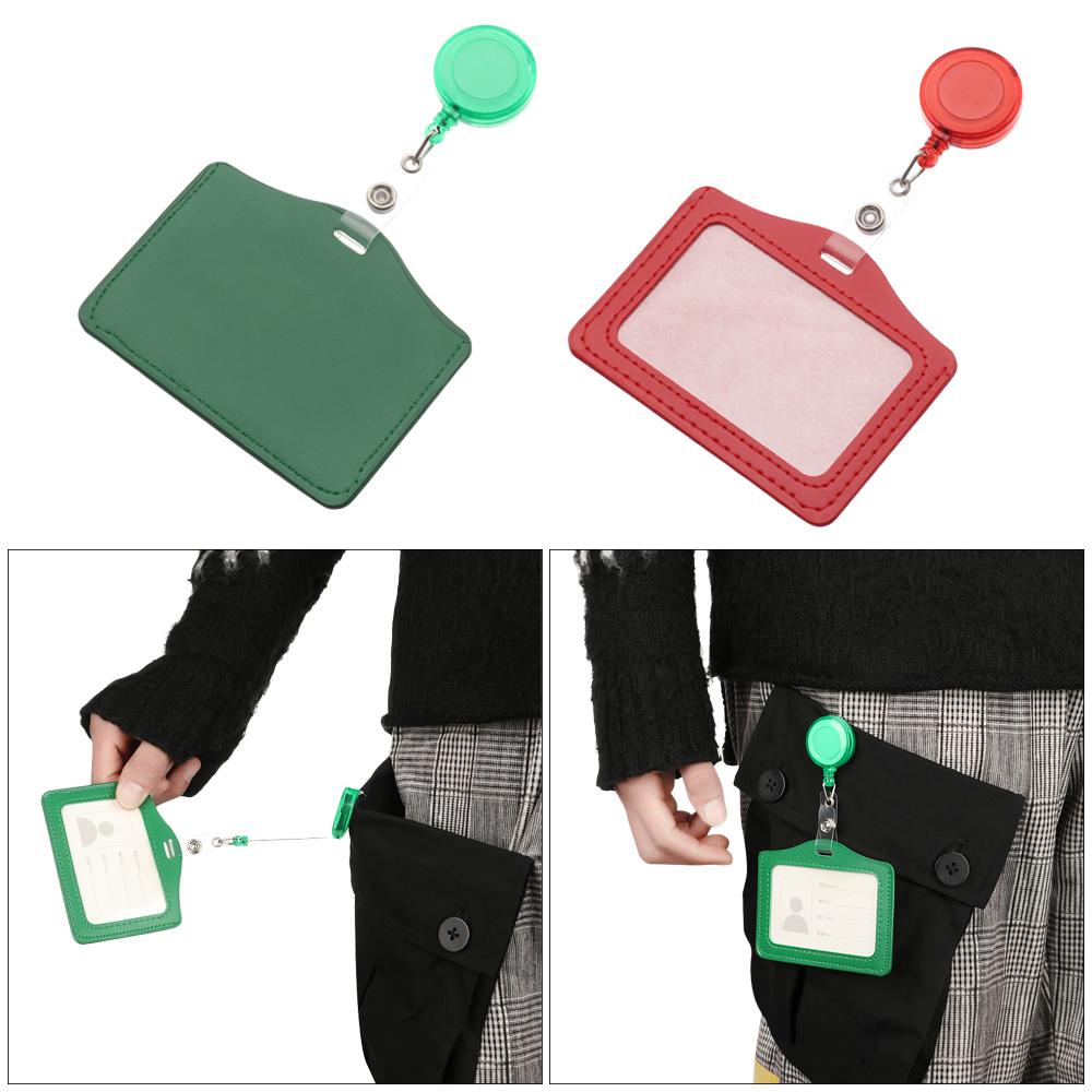 Túi Đựng Thẻ ID Bằng Da PU Có Thể Thu Gọn Tiện Dụng