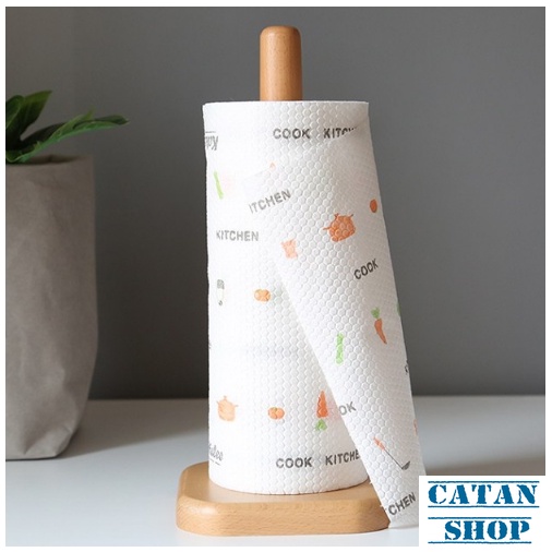 Cây để giấy cuộn đứng bằng gỗ sản phẩm tiện dụng cho nhà bếp GD584-CocGo30