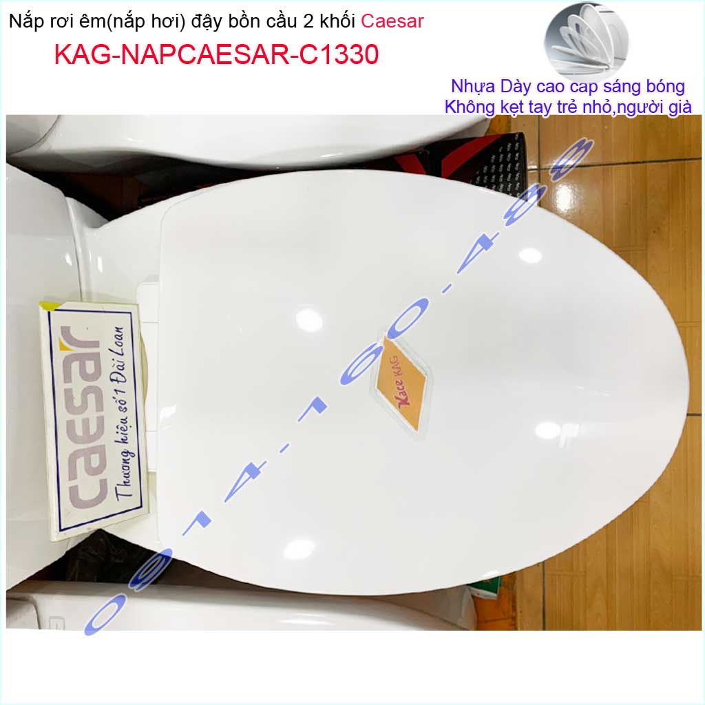 Nắp đậy bồn cầu Caesar C1330 trắng, nắp rơi êm bàn cầu 2 khối thân dài Linax C504-C702, Viglacer giá tốt chất lượng tốt