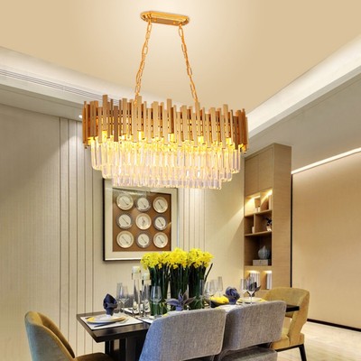 Đèn thả trang trí pha lê mạ vàng SuperVilighting THAVANG-DAI phòng khách bàn ăn đèn quán cafe