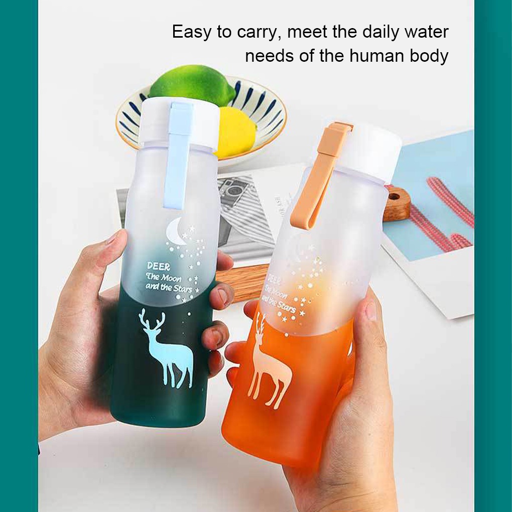 Bình Đựng Nước 500ml Bằng Nhựa Mờ Chống Rò Rỉ Có Tay Cầm Kèm Dây Đeo Cho Hoạt Động Thể Thao Ngoài Trời