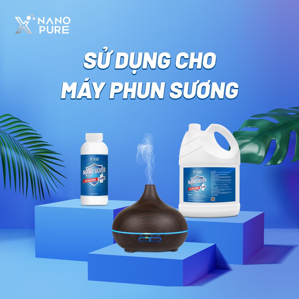 Nano bạc diệt khuẩn Nano Xpure 35ppm - dung dịch khử khuẩn, khử mùi 1L / 500ML