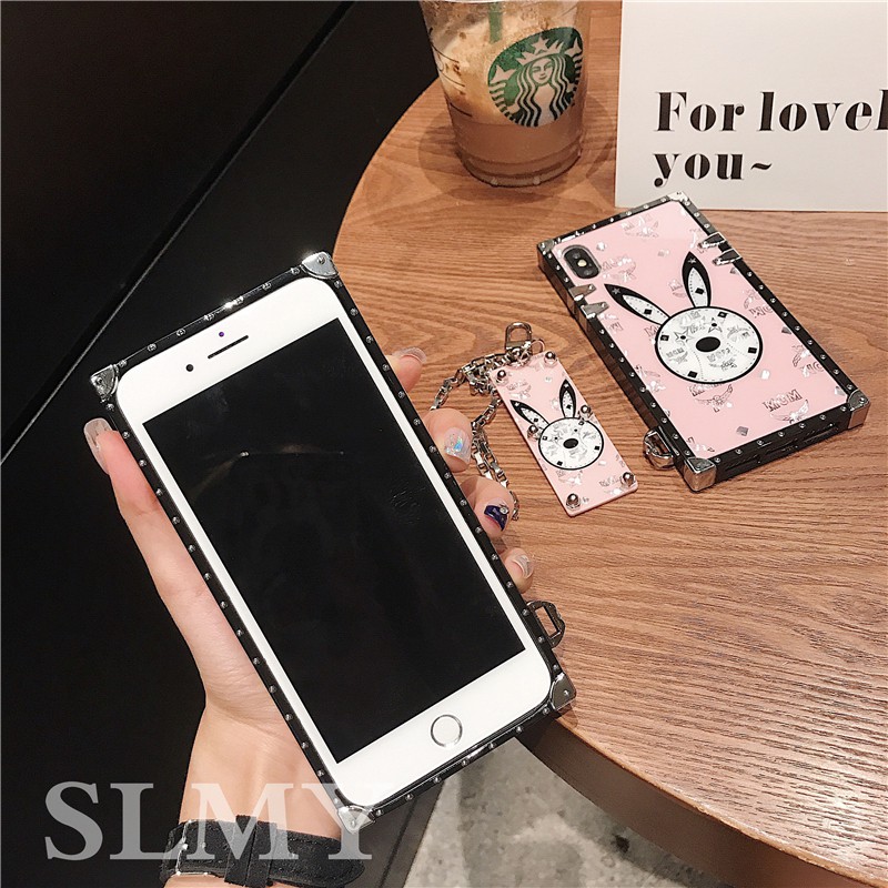 Ốp Điện Thoại Hình Thỏ Hồng Sang Trọng Thời Trang Cho iPhone 11 12 13 14 Pro MAX 6 6S 7 Plus 8 Plus XR XS MAX