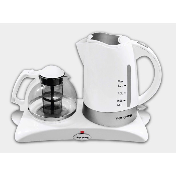 Bộ ấm đun nước siêu tốc Điện Quang ĐQ EKT05 1817 ( 1800W, 1.7L thân nhựa, thủy tinh, có bàn hâm nóng )