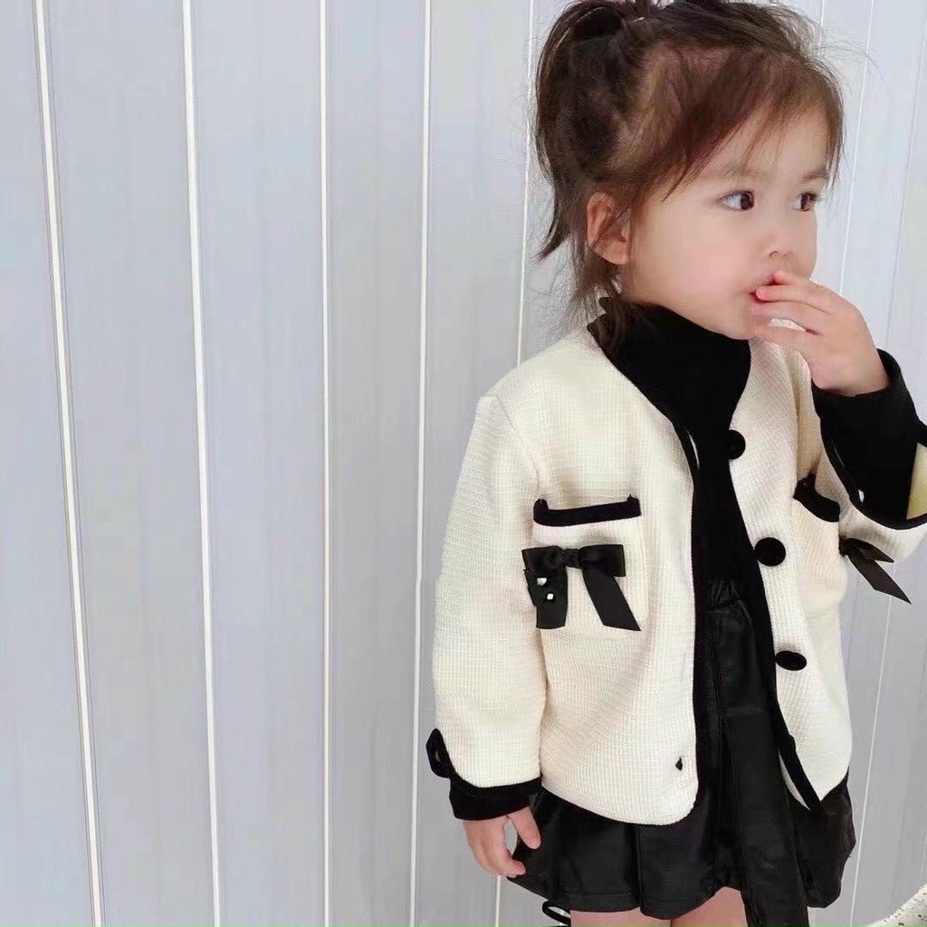 sét váy đầm bé gái kèm áo khoác cực đẹp diện tết - đầm cho bé gái thu đông dễ thương kèm áo khoác ngoài siêu sang chảnh.