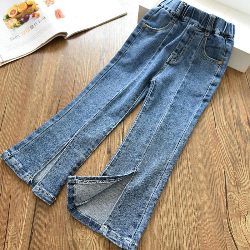 Quần jean ống rộng thời trang mùa thu 2022 dành cho bé gái