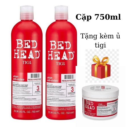 Cặp Dầu Gội - Xả TIGI Bed Head Màu Đỏ Siêu Mượt Tóc Loại 750ml [ SALE MẠNH ]