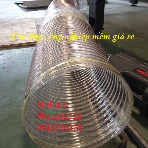 ống mềm nhựa pu d250, ống hút bụi pu phi 250 thông gió linh hoạt mềm co giãn cho tháp khí nhà máy