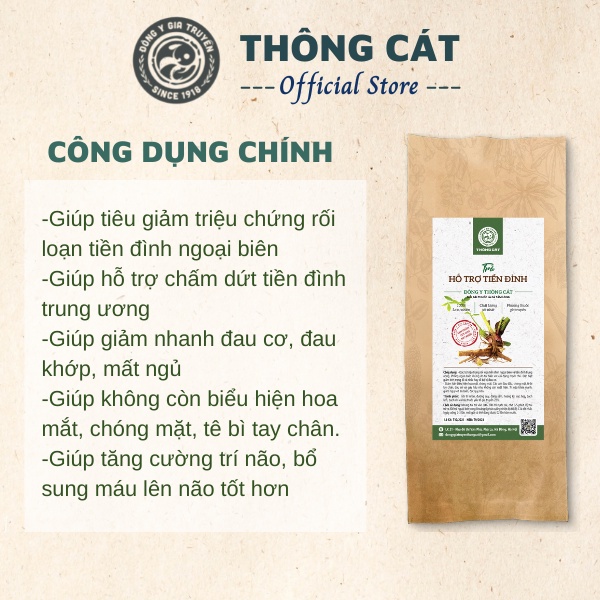 Trà tiền đình, trà thảo mộc Thông Cát giúp ngăn ngừa rối loạn tiền đình, thiếu m.áu não, tai b.iến mạch m.áu não