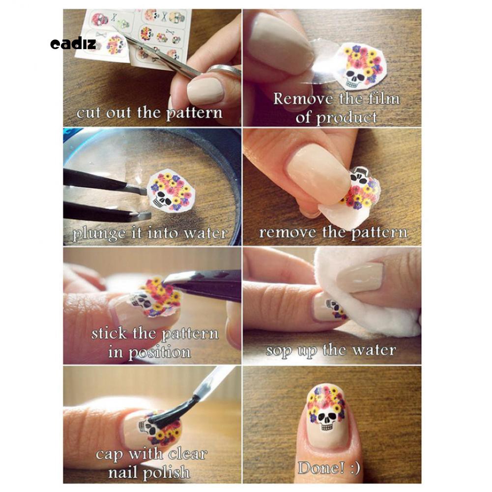 Tấm miếng dán trang trí móng tay nghệ thuật họa tiết hoa 3D