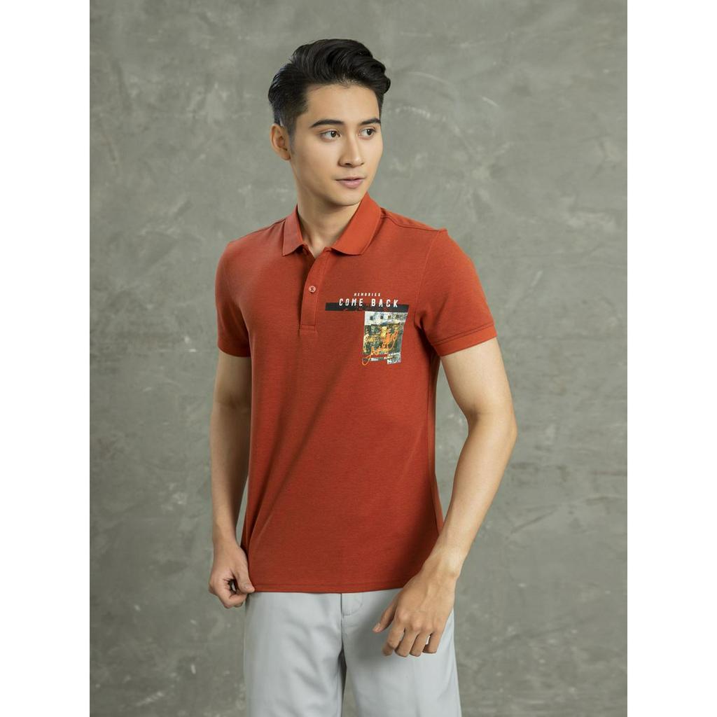 Áo polo nam Aristino  họa tiết phố cổ form ôm  APS062S1