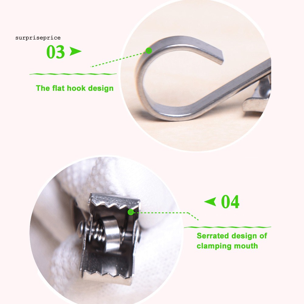 Set 10 Móc Treo Rèm Cửa Bằng Kim Loại Chất Lượng Cao